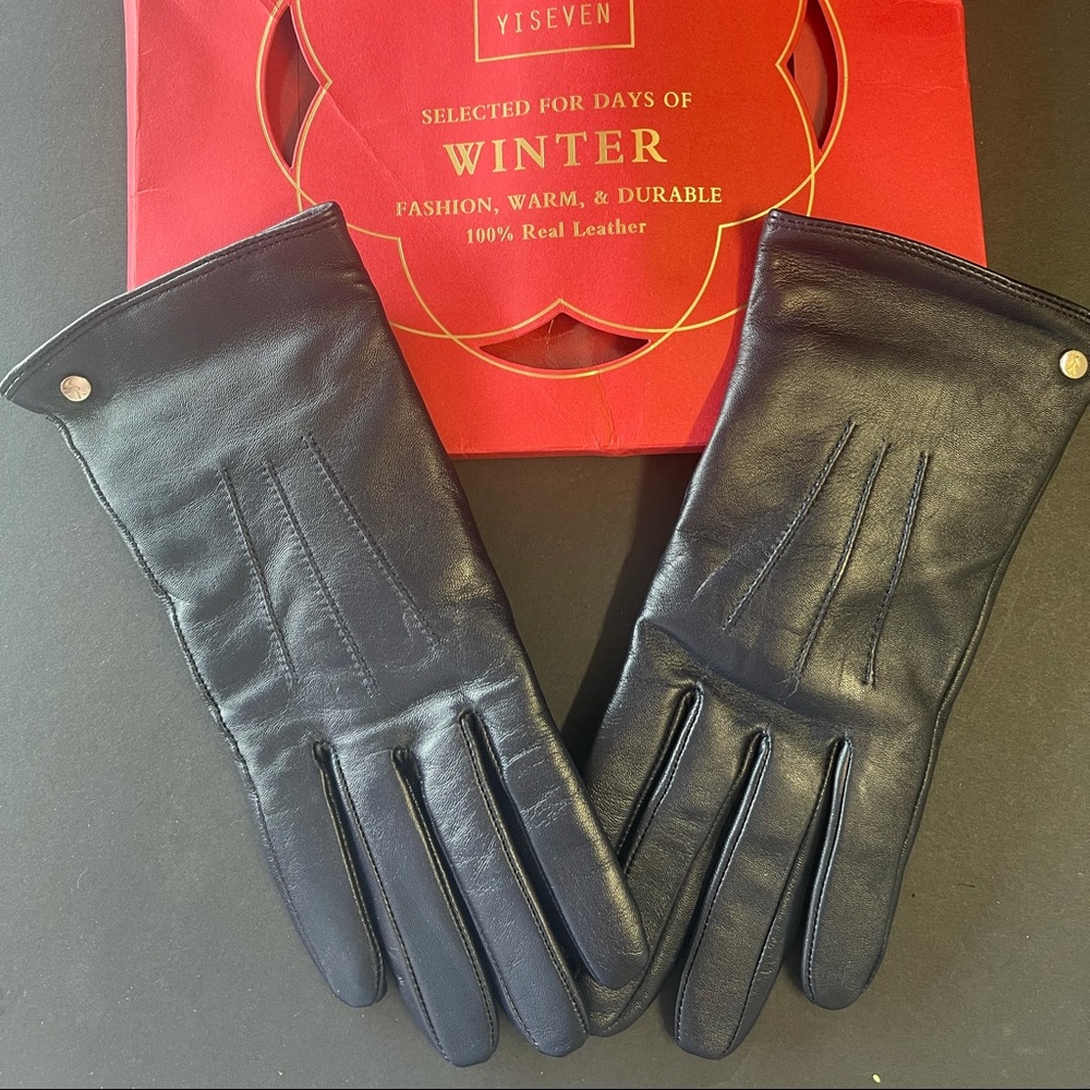 YISEVEN Womens Wool Lined Genuine Leather Gloves